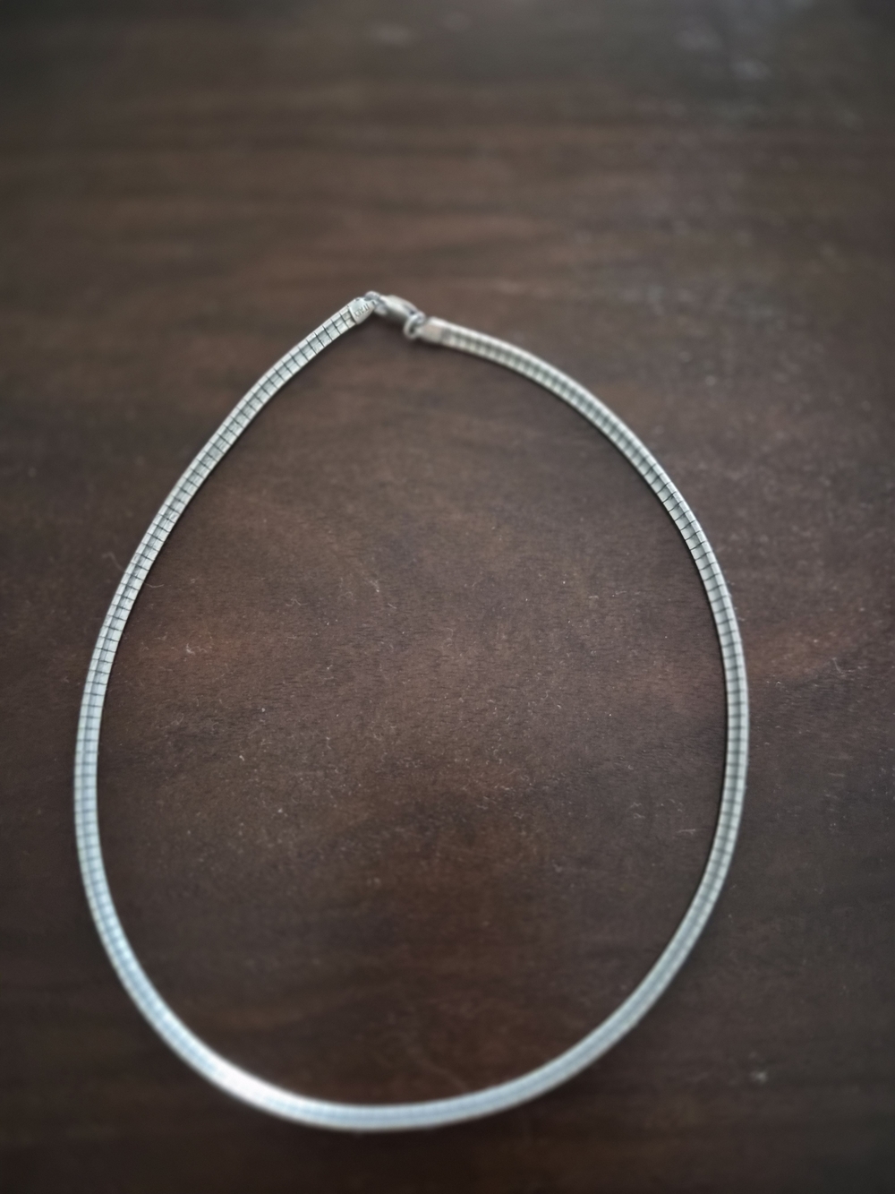 Vintage Italian 925 Sterling Silver 16.5" Omega Chain Necklace